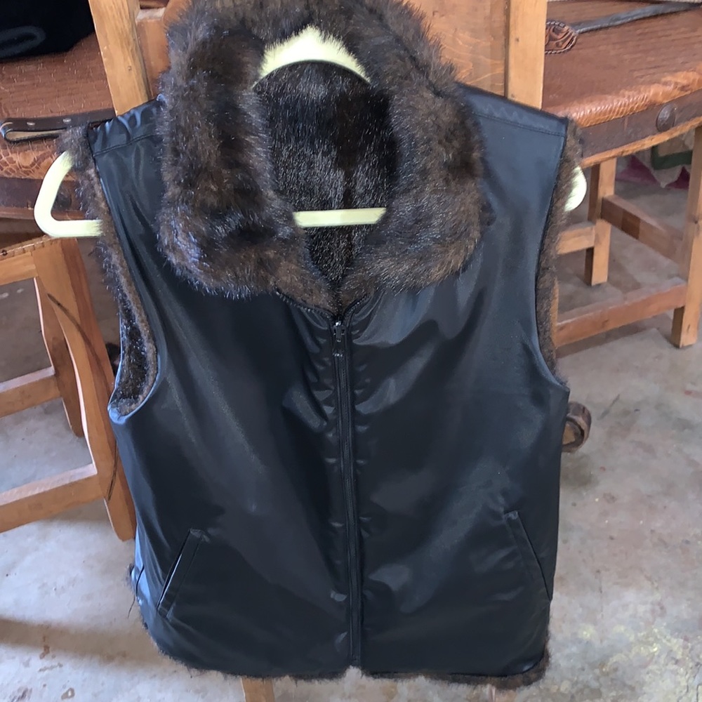 Giacca Faux Fur Reversible Vest Size Medium - Picture 2 of 4